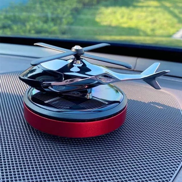 Solar Aircraft Car Ornaments Car Center Console Decoration Helicopter Car Mounted Aromatherapy Car Interior Accessories - Image 3