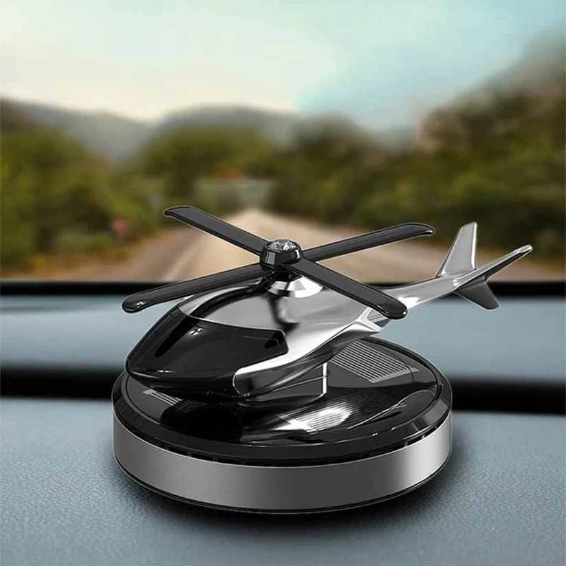 Solar Aircraft Car Ornaments Car Center Console Decoration Helicopter Car Mounted Aromatherapy Car Interior Accessories