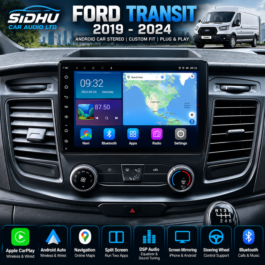 Ford Transit 2019–2024 10.1” Android Radio | Wireless Apple CarPlay & Android Auto