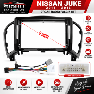 Nissan Juke 2011–2016 9" Car Radio Fascia Kit – Android Touchscreen Stereo Frame with Wiring Harness